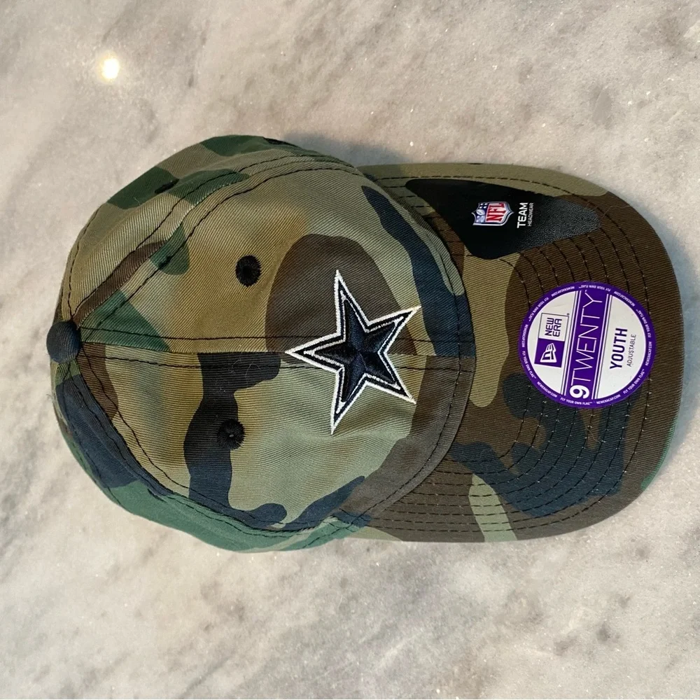 New Era NFL Cap Camouflage Ball Cap Youth ball hat metal clasp green